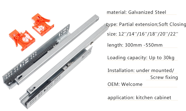 Furniture Accessories Bottom Mount Drawer Slide