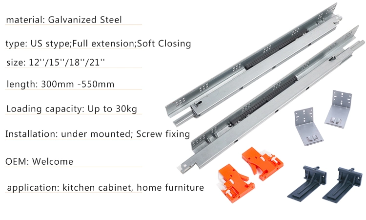 Kitchen Cabinet Telescopic Concealed Drawer Slide