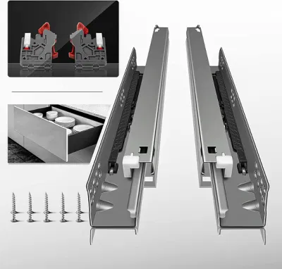 Soft Close Silence Damper Fully Extendable Concealed Undercounter Drawer Slides